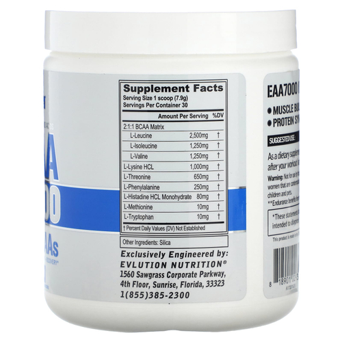 EVLution Nutrition, EAA 7000, без добавок, 237 г (8,4 унции)
