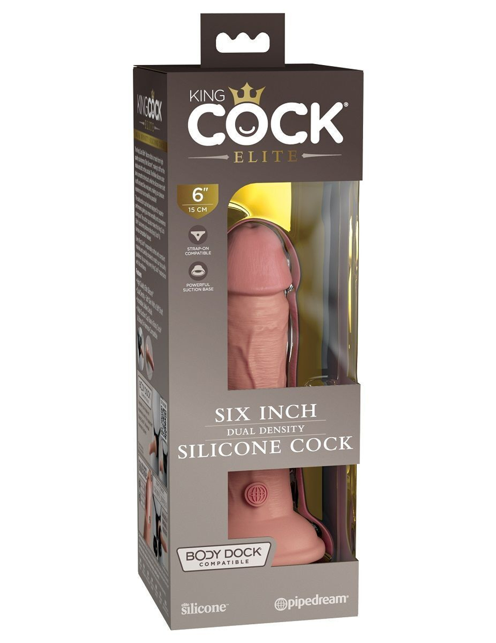 Телесный фаллоимитатор 6 Silicone Dual Density Cock - 17 см. (Цвет: телесный)
