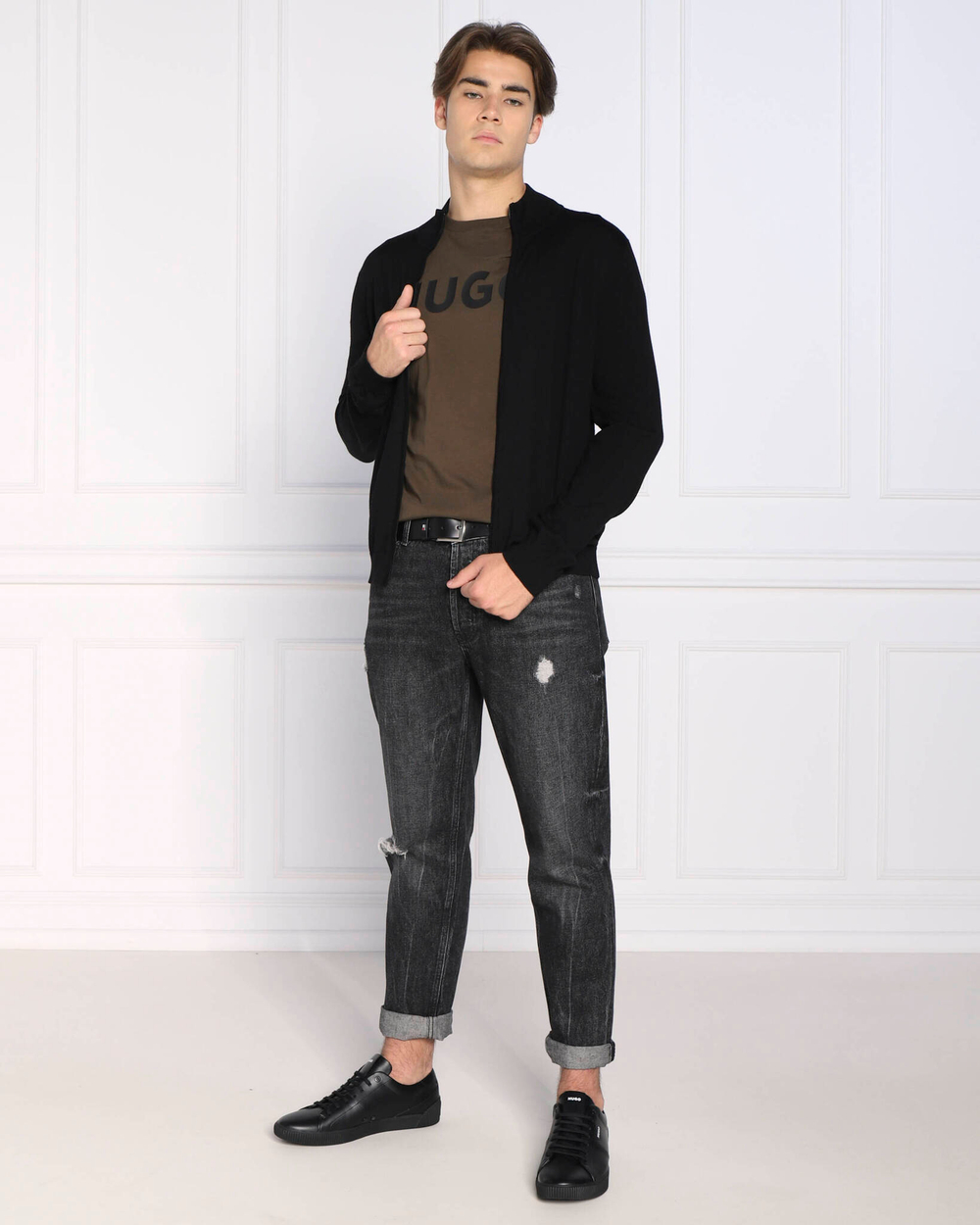 Хлопковый свитер san jorge-m HUGO - черный(50474193)