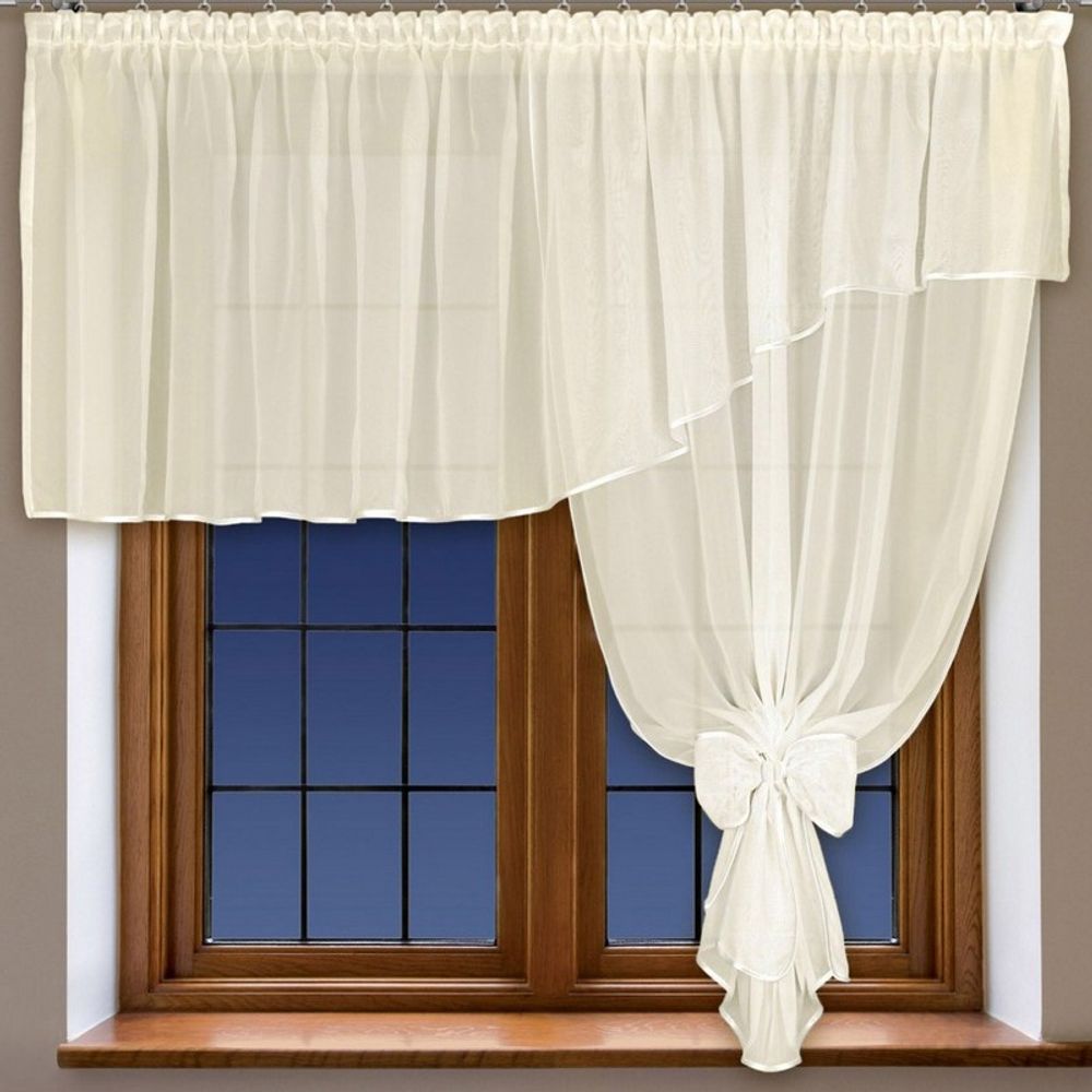 Занавеска из вуали "Ф. БЕЛЛА" на шторной ленте, цвет шампань, Польша. Занавеска из вуали "Ф. БЕЛЛА" на шторной ленте, цвет шампань, Польша.