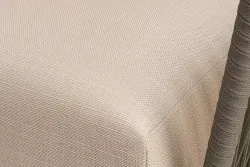 "Форли" кресло плетеное из роупа, каркас алюминий светло-серый (RAL7035) муар, роуп серо-коричневый 23мм, ткань Mossle бежевая