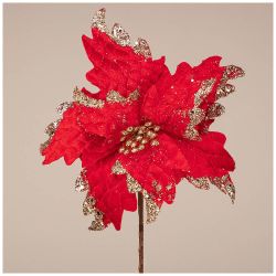 ЦВЕТОК ИСКУССТВЕННЫЙ "ПУАНСЕТИЯ" 22*30 СМ. (МАЛ=48/КОР=480ШТ.)