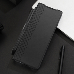 Чехол черного цвета с премиальной искусственной кожи от Dux Ducis для Samsung Galaxy Z Fold 6, серия Bril Series Case (версия с S Pen)