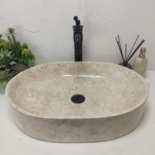 Раковина из мрамора Oval Cream Big OM-61548 60*40*13
