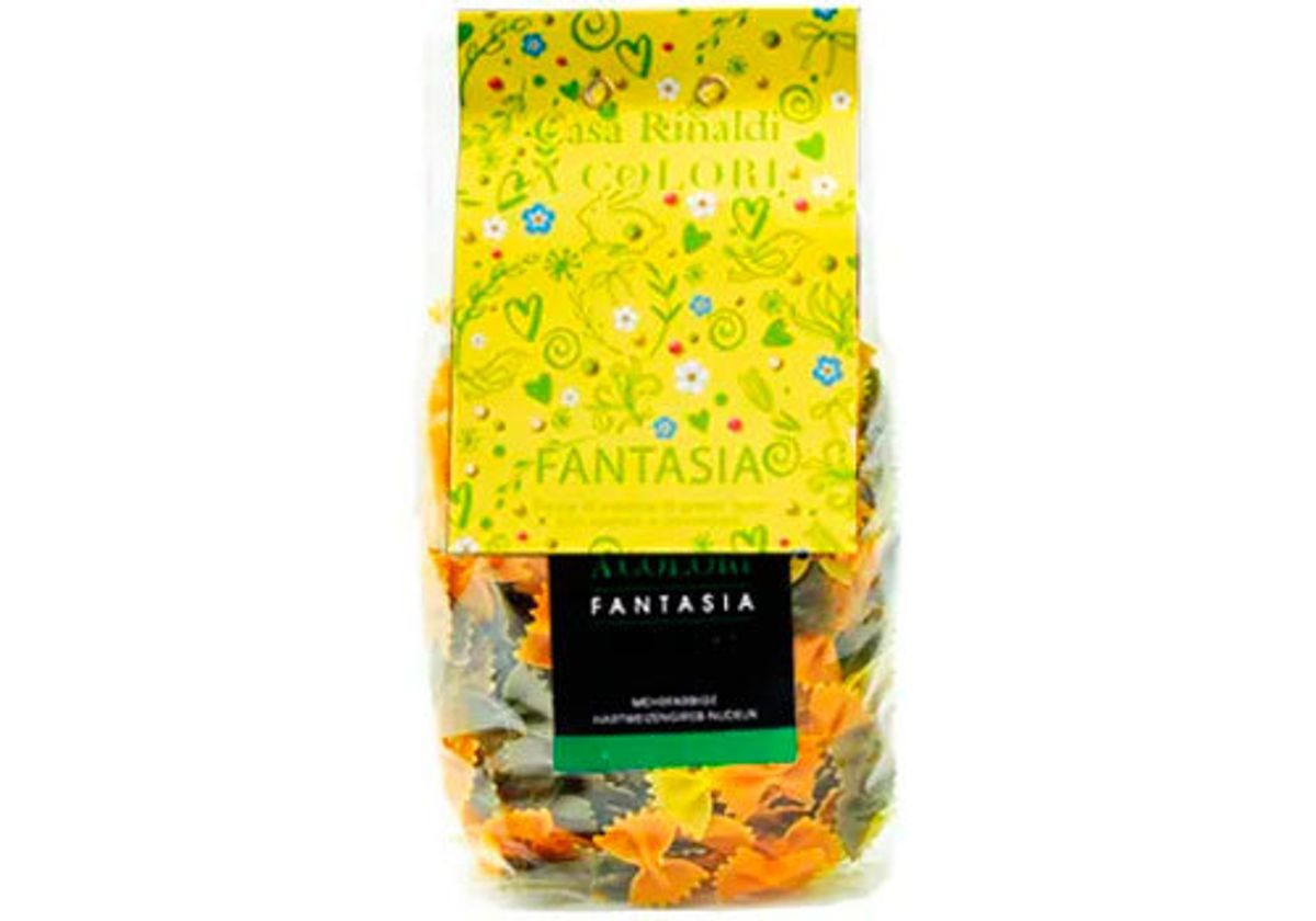 Паста 3-хцветная Фарфалле Fantasia бантики, 500г