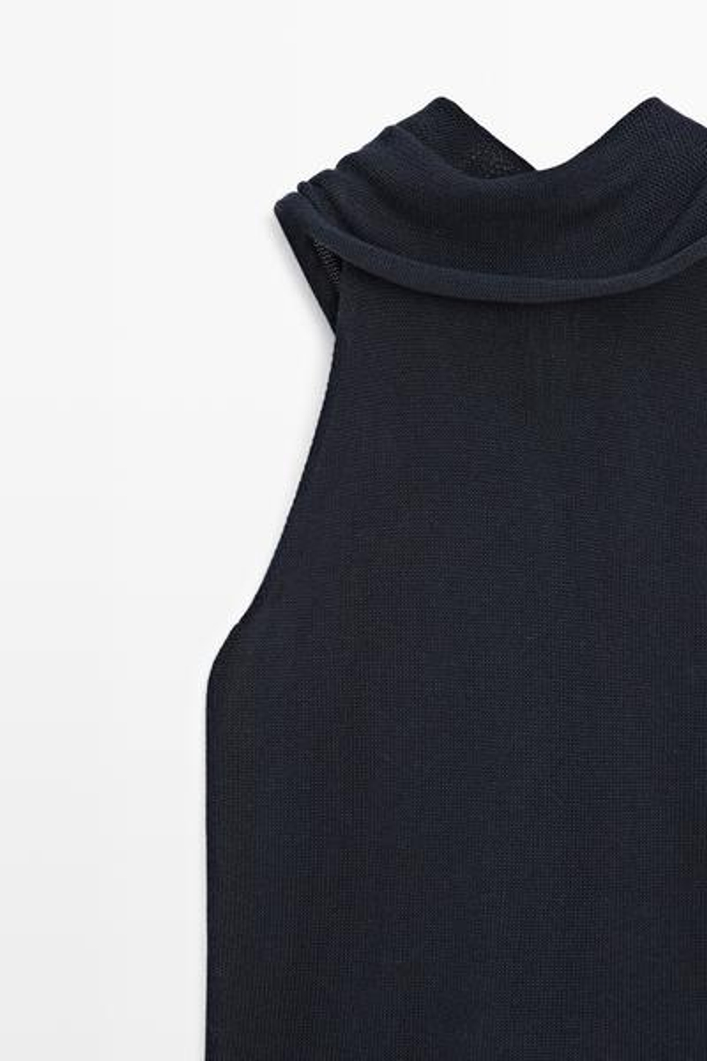 Massimo Dutti Свободный топ с завязками на шее, темно-синий