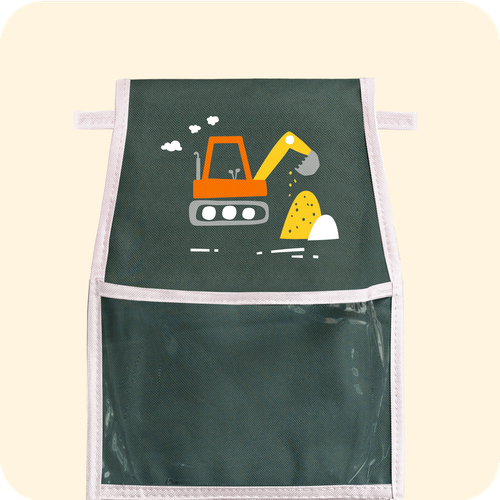 Кармашки для детского сада на липучке. Экскаватор