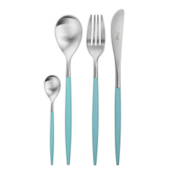 Набор столовых приборов на 6 персон 24 предмета Cutipol Mio matte turquiose в подарочной упаковке