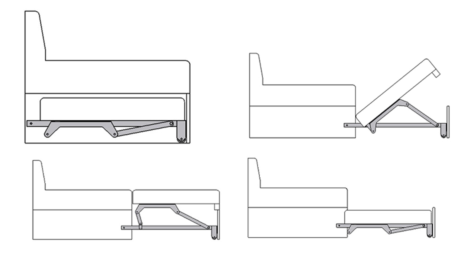 Механизмы раскладывания диванов Дельфин