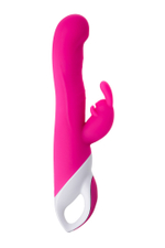 Вибратор с клиторальным стимулятором Elly с подогревом силикон розовый 21,5 см