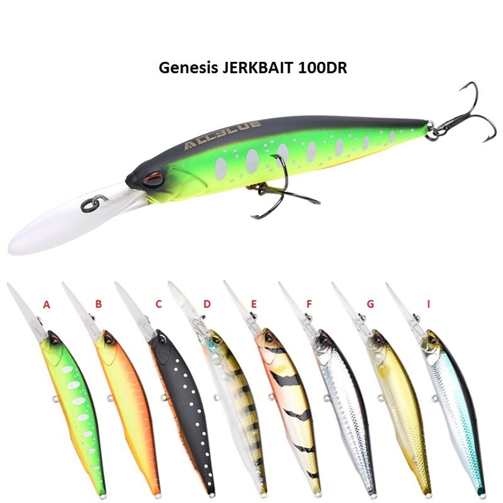 Воблер Genesis JERKBAIT 100DR, MINNOW (100mm, 15g)