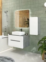 Тумба с раковиной Art&Max AM-Genova-800-2C-SO-LN/AM-78109 Бетон лофт натуральный