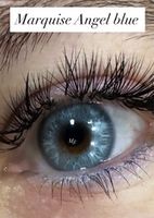Ярко голубые цветные линзы для светлых и темных глаз / Marquise Angel blue / Голубые цветные линзы /12 месяцев