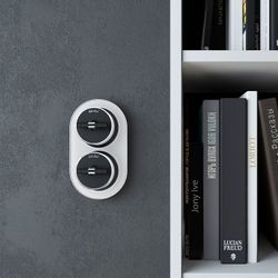 Выключатель двухклавишный с корпусом Werkel Vintage (черный матовый/хром) W5822051