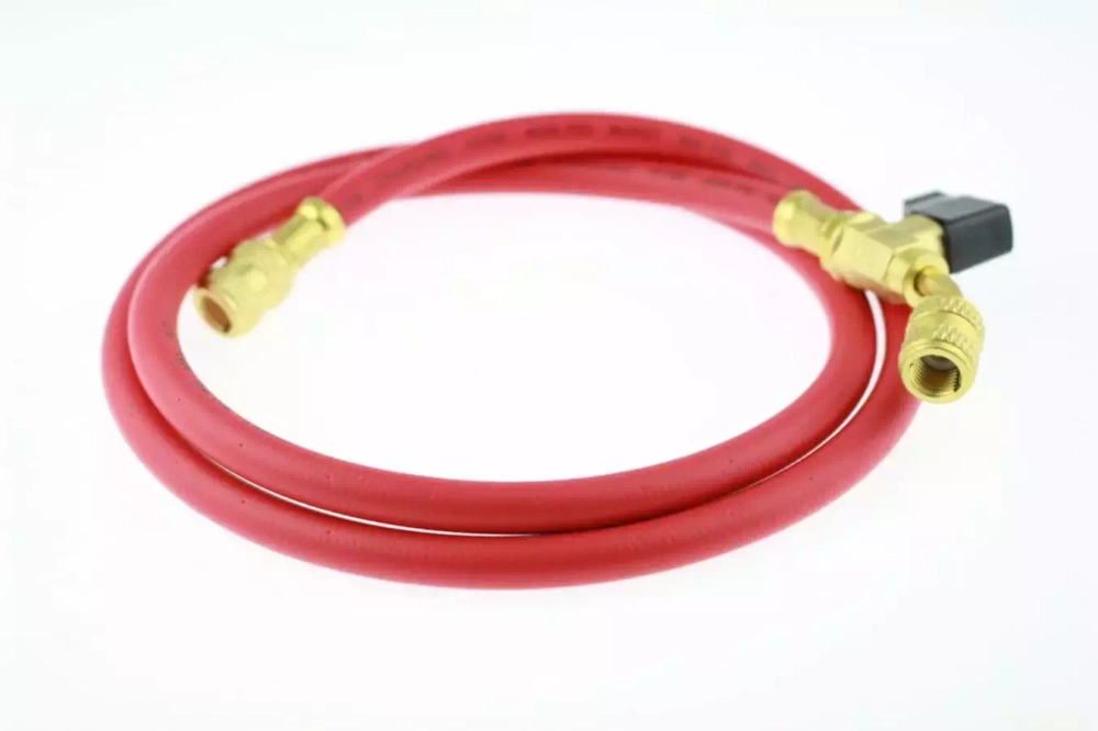 Шланг заправочный с вентилем DSZH - M-336 RYB-C (HV) 0.9м, 1/4" SAE, до 55 Bar