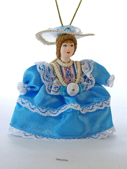 Кукла-подвеска Барышня в шляпке