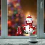 Наклейка для окон (1 штука) двусторонняя МНОГОРАЗОВАЯ 30х38 см, "Ассорти № 2", ЗОЛОТАЯ СКАЗКА, 591926