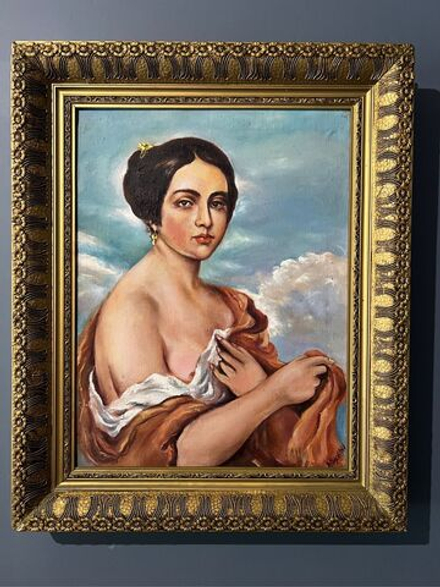 Винтажная картина «Девушка»