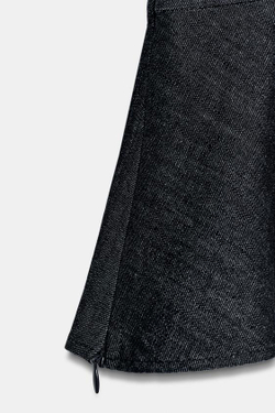 ZARA ТОП С БАСКОЙ И НАВЕСНЫМИ ПЕТЛЯМИ, СИНИЙ