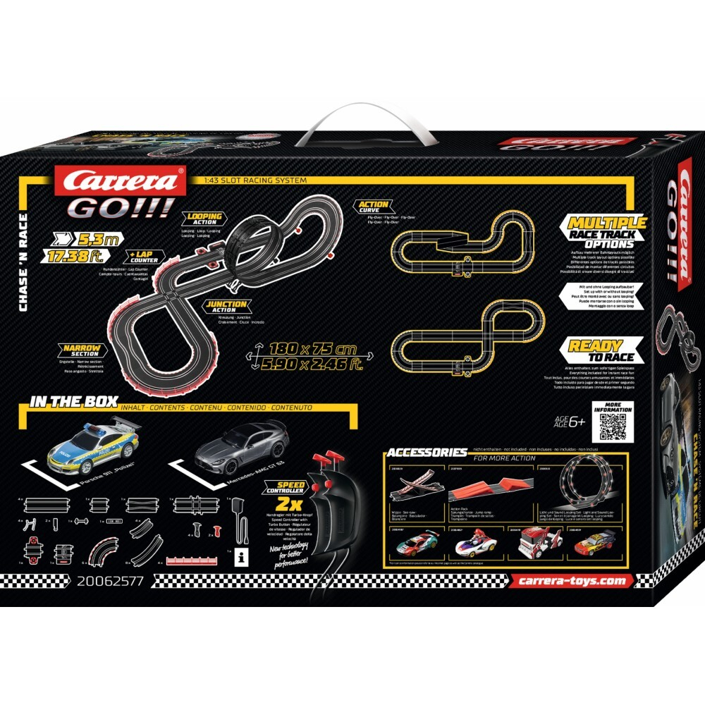 Carrera GO!!! - Автотрек 5,3 м Chase'n Race + 2 машинки 62577 / артикул   62577  / GTIN 4007486625778