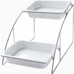 Подставка фуршетная горка 2 яруса для гастроемкостей GN1/2 (360*525*325 мм) P.L