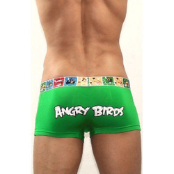 Мужские трусы хипсы зеленые Angry Birds Green
