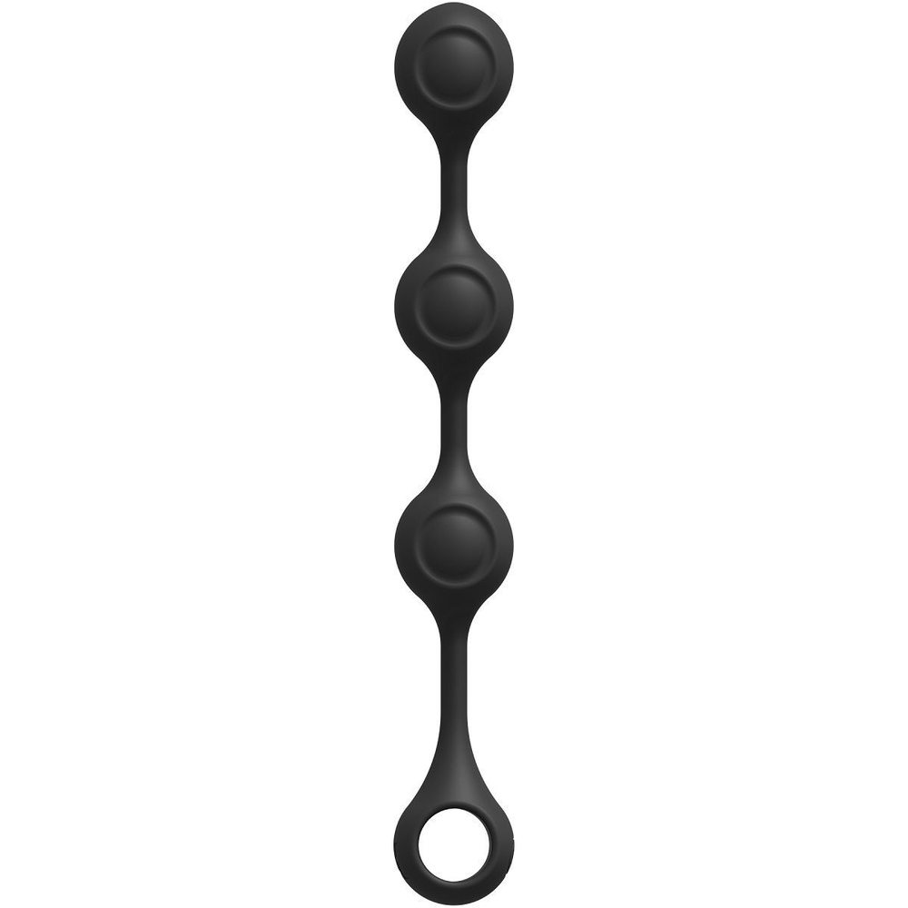 Черные утяжеленные анальные шарики Anal Essentials Weighted Silicone Anal Balls - 34,3 см.