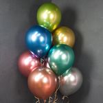 Шар (12"/30 см) Ассорти, 9 цветов, лайт, хром 50 шт.