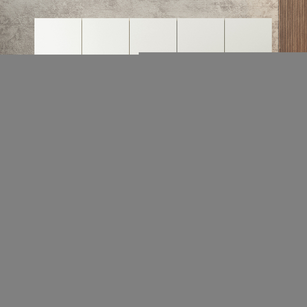 Шкаф Агератум МДФ четырехсекционный с антресолью и стеллажом Лайн керамика (0,27) А10032 матовая - Дуб Сонома 3025  220*50*240