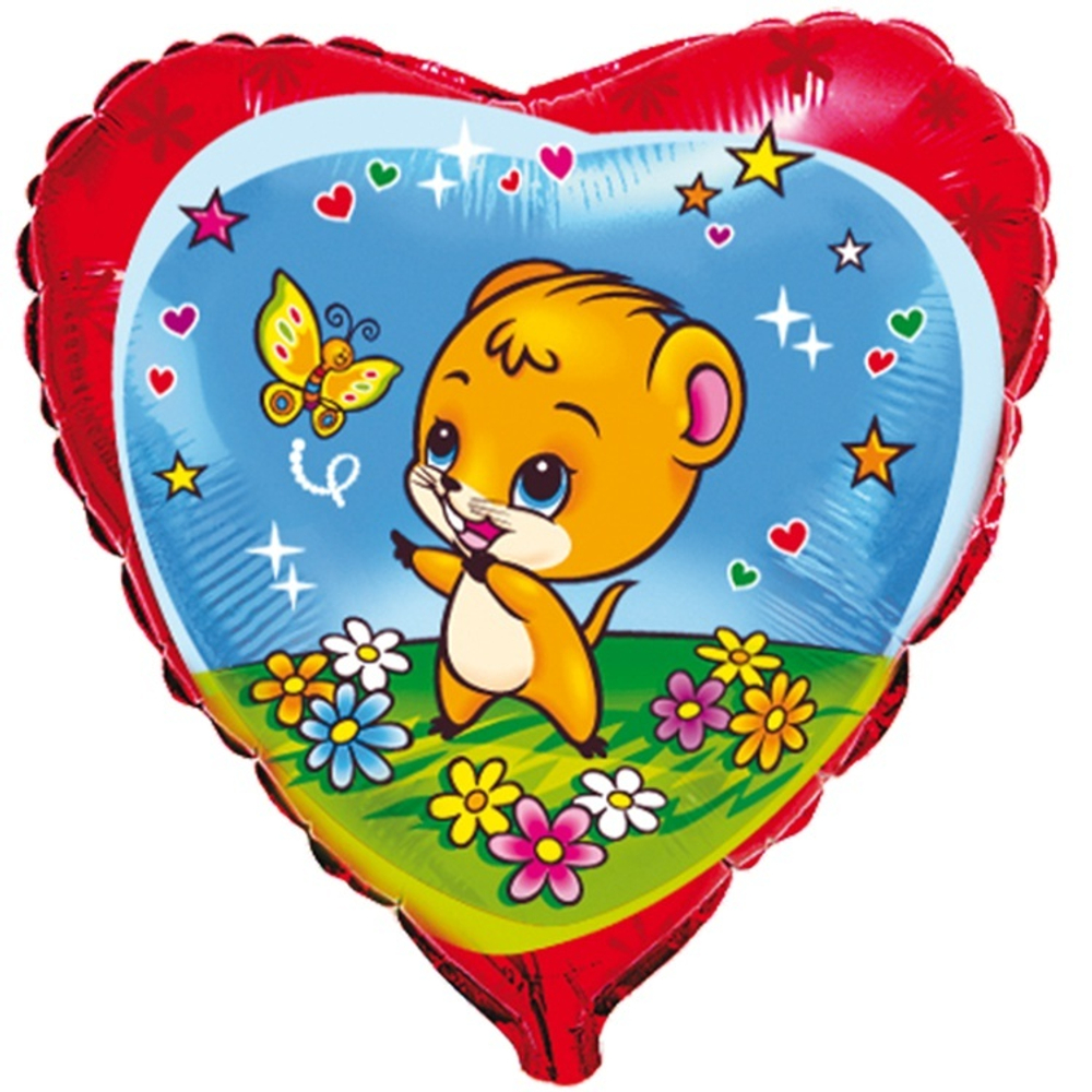 Ф 18" Сердце Мышка с бабочкой