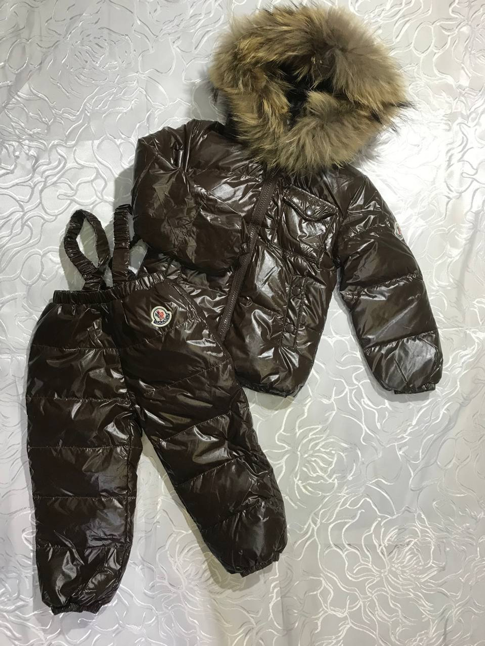 Детский брендовый зимний костюм Buba Moncler Dark Brown