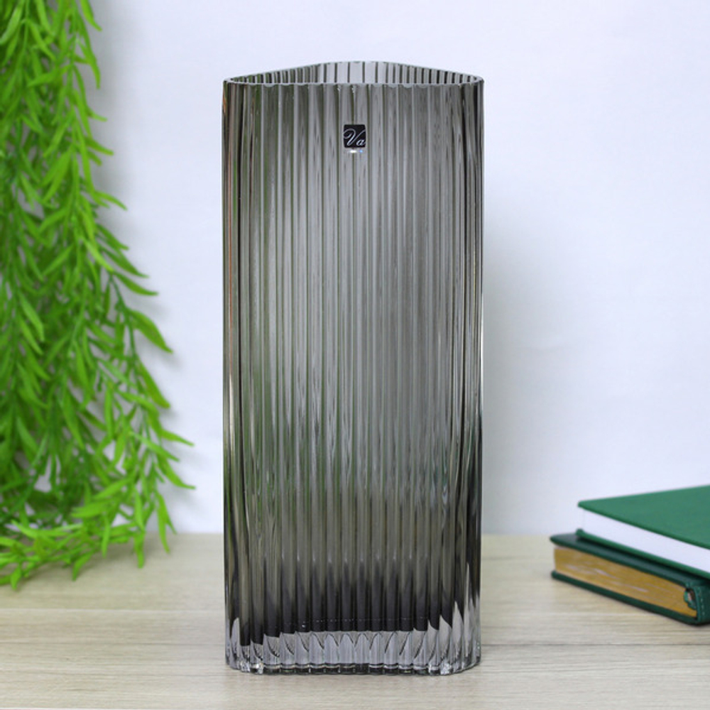 Ваза стеклянная «GREY GLASS» 13*13*30см