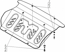 Защита алюминиевая 4 мм радиатора для JAC T8 (только с защитой двигателя) Motodor.348301