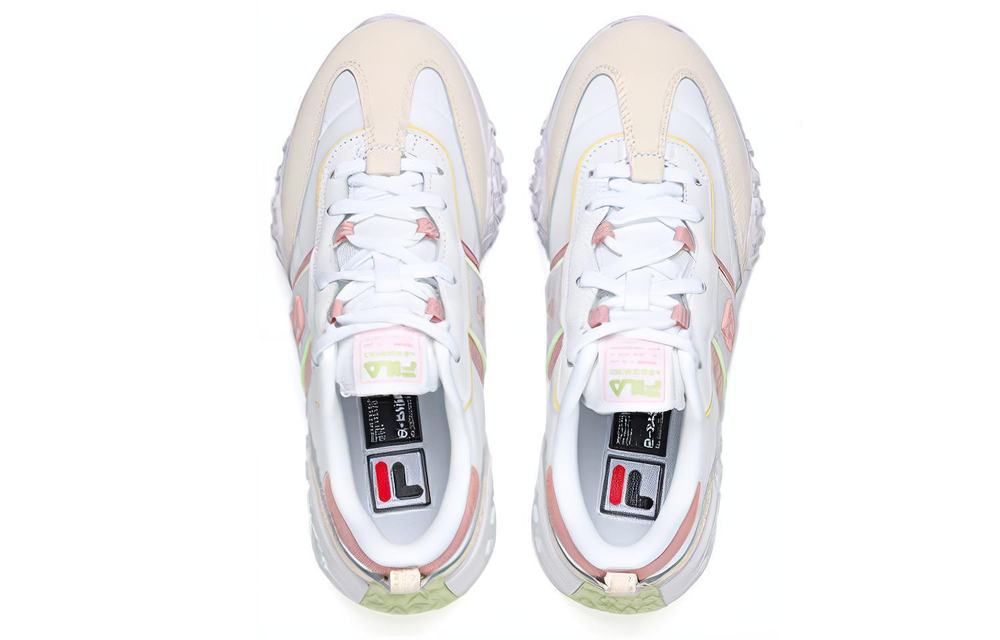 FILA Fila Brick comfortable shock absorption, non-slip, wear-resistant, low-cut life casual shoes women's white powder