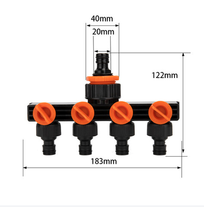 Садовая гребенка на 4 выхода с быстросъемами
