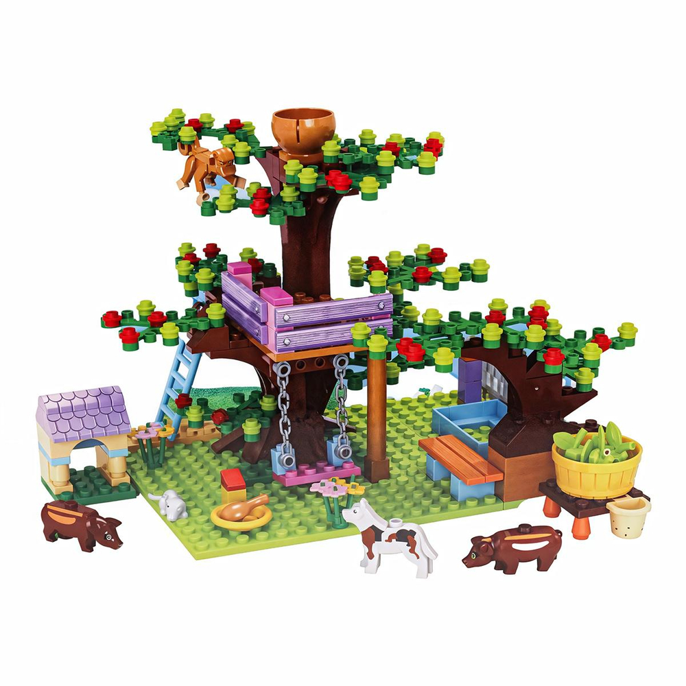 Конструктор блочный Аусини Мир чудес "Большой сад" 413эл. коробка 24706