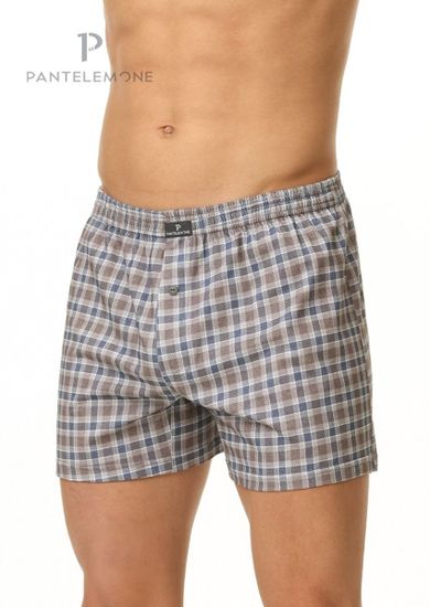 Трусы мужские семейные для больших мужчин Pantelemone PMBB-408, клетка серая