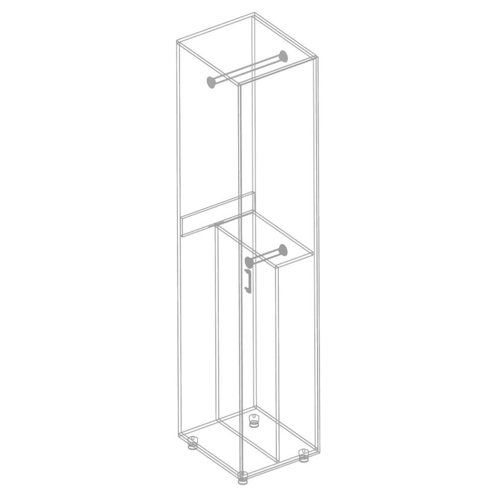 Пенал 1-ств с 2 штангами МС "Сандра" (Белый лофт)