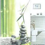 Штора для ванной комнаты Фотопринт 180*180 "КАМНИ" с кольцами YQL-DX-086