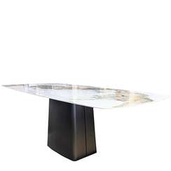 Стол Icon, 200х100 см, глянцевый керамогранит с рисунком Calacatta Macchia