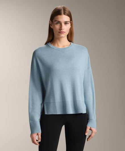 Oysho Джемпер с круглым вырезом, небесно-голубой