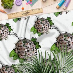 Ткань флис крупыне белые бутоны