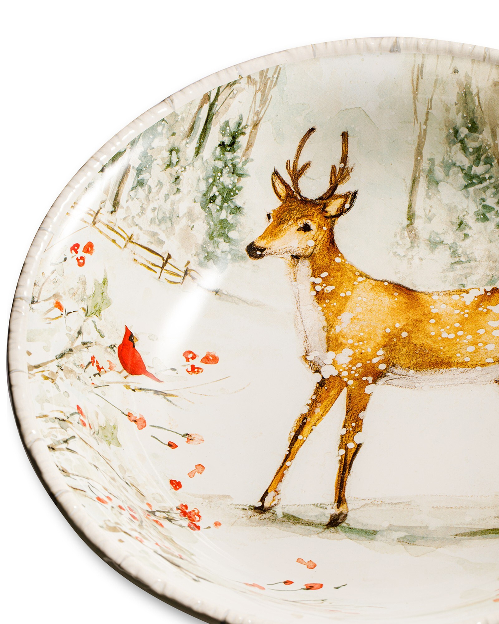 Блюдо глубокое 33см Certified International Corp Зимняя прогулка Олененок