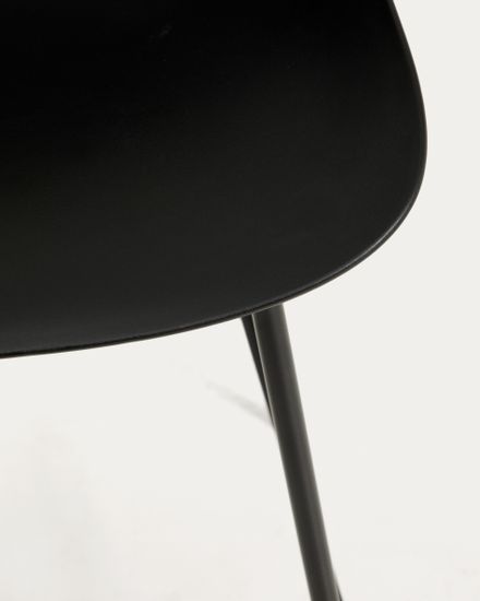 Полубарный стул Altea с черный со стальными ножками, 65 см