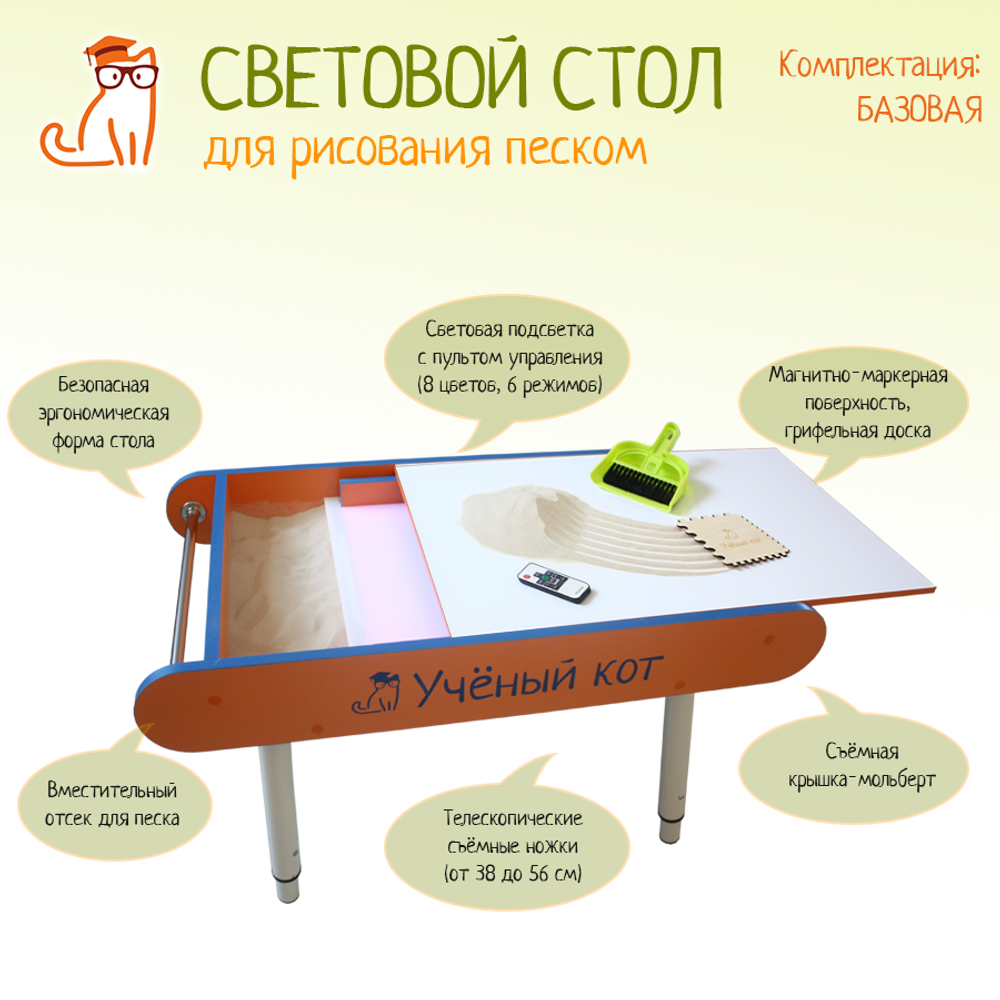 Световой песочный стол "Ученый Кот" Базовый
