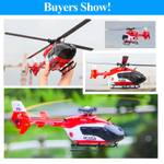 Радиоуправляемый вертолёт RC ERA EC135 4CH 6-Axis Gyro 1:36 Scale Flybarless RC Helicopter RTF , синий , с функцией барометра