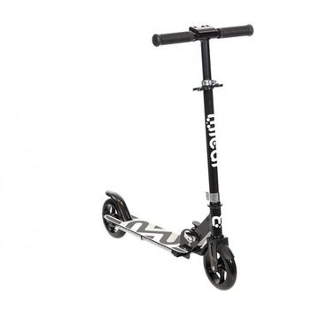 Складной двухколёсный самокат со светящимися колёсами и платформой Micar Flash 145 чёрный