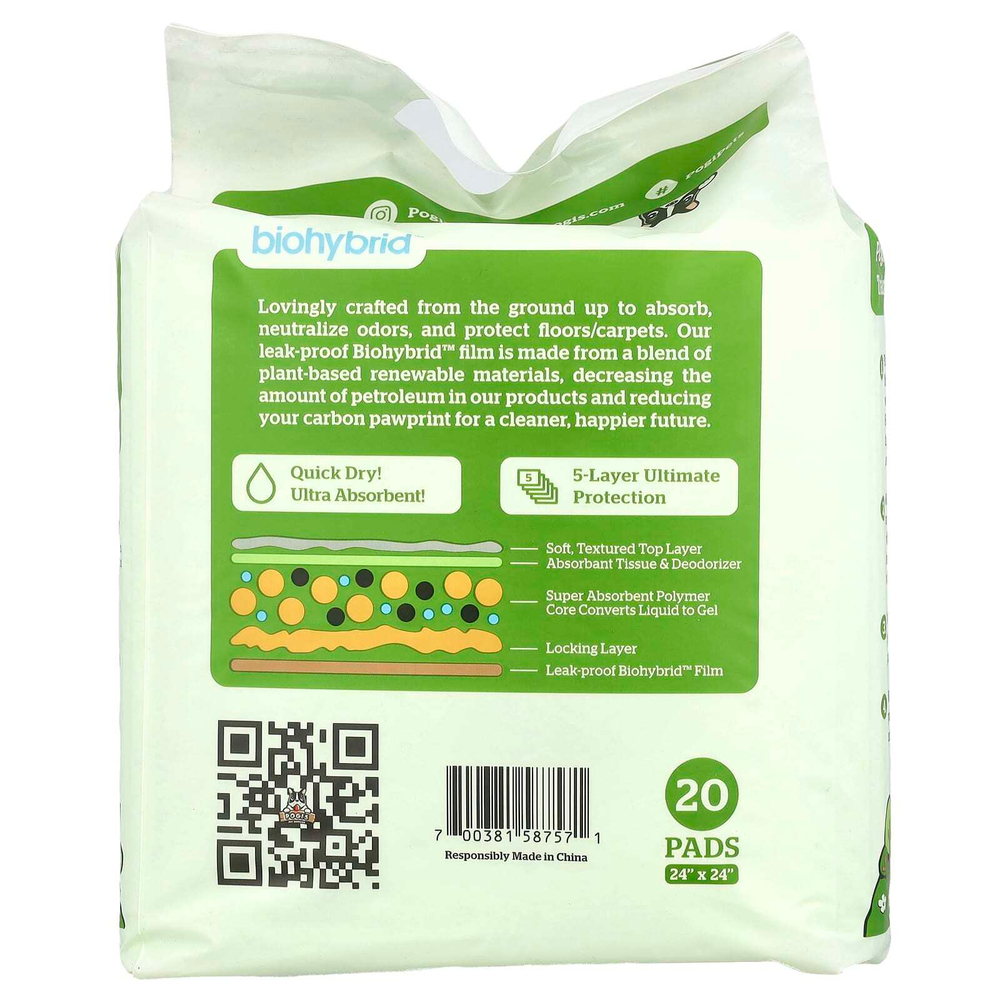 Pogi's Pet Supplies, Earth Friendly Training Pads, 20 шт.