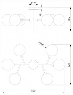 Люстра на штанге Freya Maddison FR5115PL-06BZ1