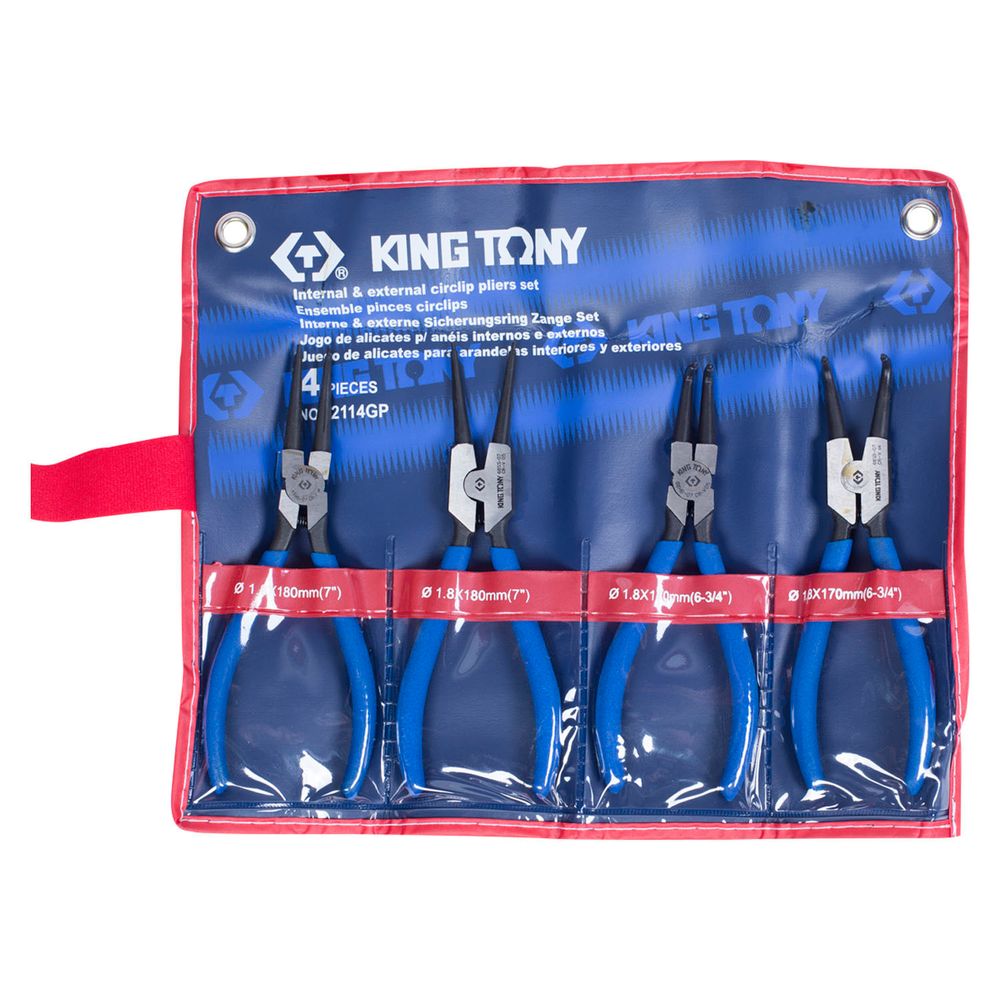KING TONY (42114GP) Набор съемников стопорных колец, 4 предмета